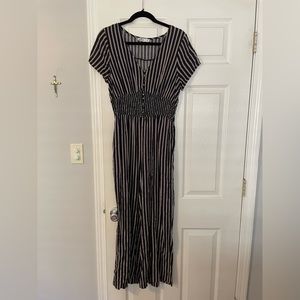 Hollister stripped jumpsuit